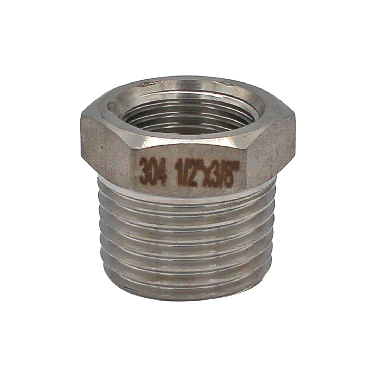 1/2" Male BSP X 3/8" Female BSP Reducer Bushing - 304 Stainless Steel Pipe Fitting