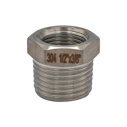 1/2" Male BSP X 3/8" Female BSP Reducer Bushing - 304 Stainless Steel Pipe Fitting