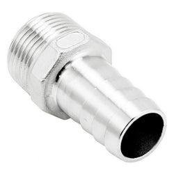 Stainless Steel British Standard Pipe Fitting - 1" Male BSP X 15/16" OD Barb