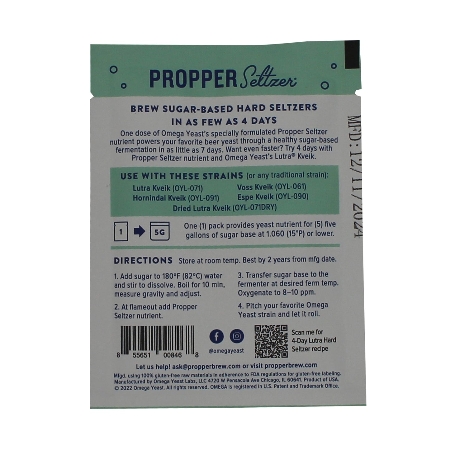 Omega Yeast Propper Seltzer Yeast Nutrient - Nutrients (1 oz)