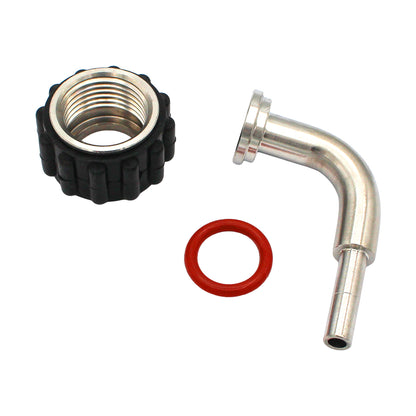 Stainless Steel Quick Connector 90° Elbow - 1/2" Female NPT X 1/4" (6.35mm)