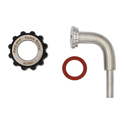 Stainless Steel Quick Connector 90° Elbow - 1/2" Female NPT X 1/4" (6.35mm)