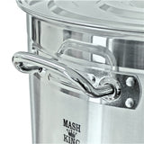 304 Stainless Steel Weldless Brew Kettle - 21L - Bolted Handle