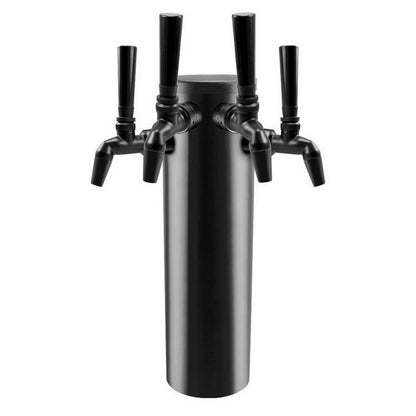 Black Phantom Stainless Steel Beer Tower Duotight Kit - Four Nukatap Faucets