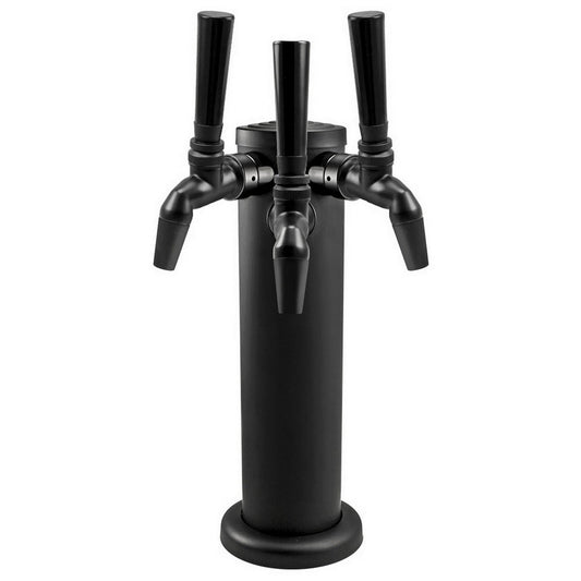 Black Phantom Stainless Steel Beer Tower Duotight Kit - Triple Nukatap Faucets