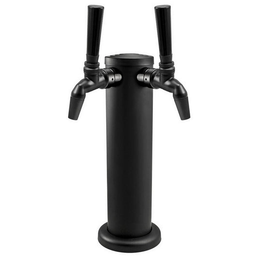 Black Phantom Stainless Steel Beer Tower Duotight Kit - Double Nukatap Faucets