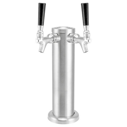 Kegland Brushed Stainless Steel Beer Tower Duotight Kit - Double Faucet