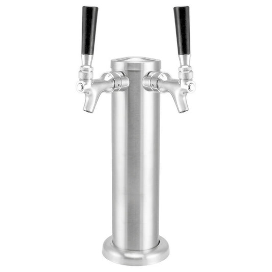 Kegland Brushed Stainless Steel Beer Tower Duotight Kit - Double Faucet