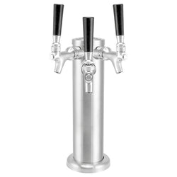 Kegland Brushed Stainless Steel Beer Tower Duotight Kit - Triple Faucet