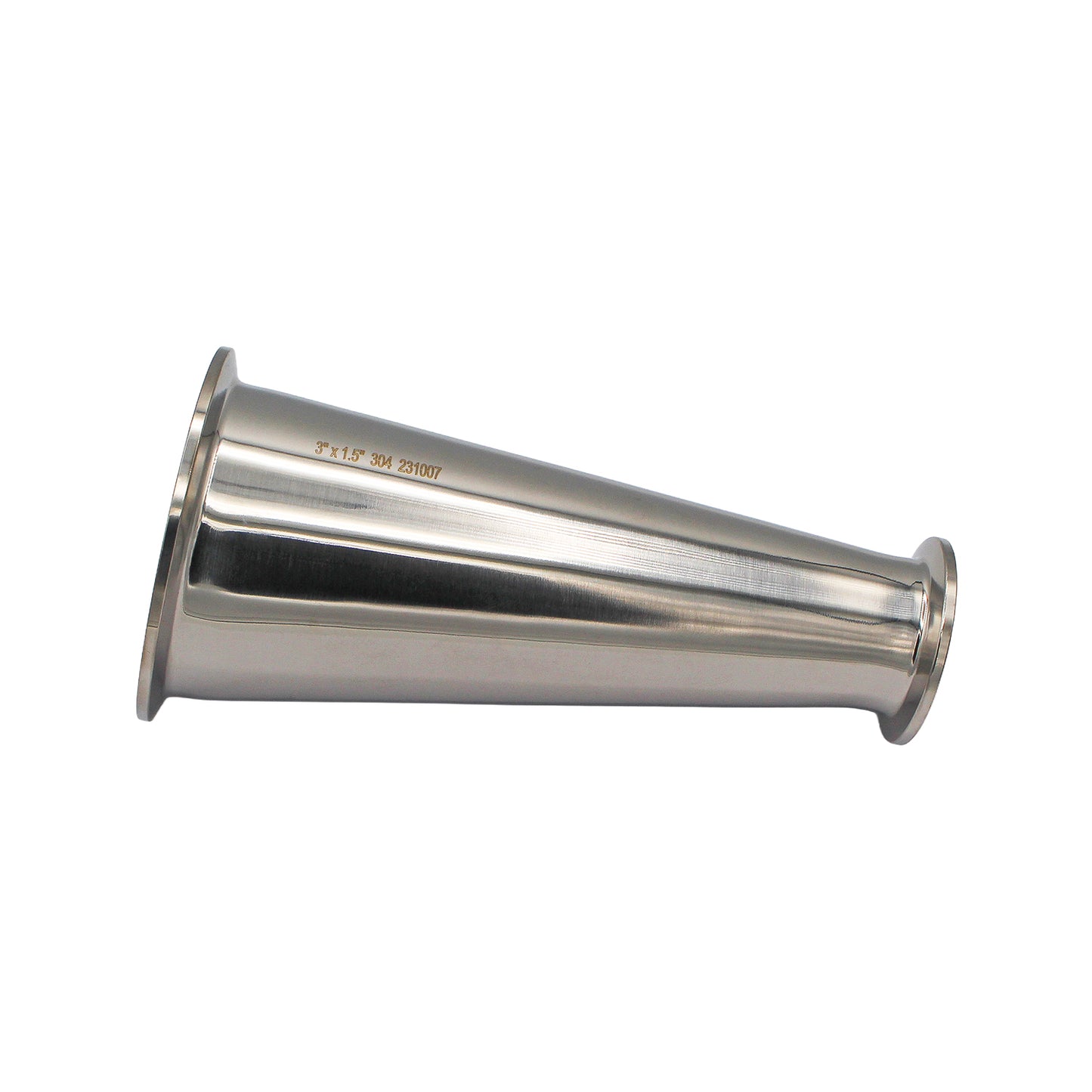 3" X 1.5" Tri Clamp Eccentric Reducer - Tri Clover Sanitary Stainless Steel Fitting