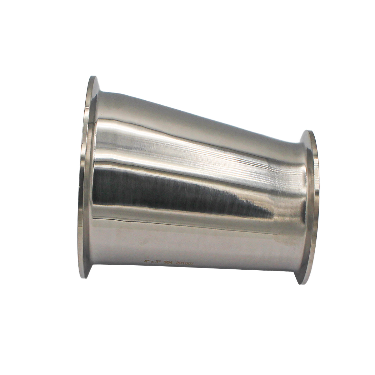 4" X 3" Tri Clamp Eccentric Reducer - Tri Clover Sanitary Stainless Steel Fitting