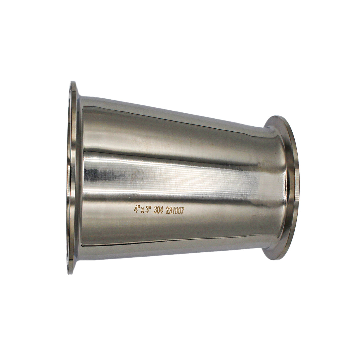 4" X 3" Tri Clamp Eccentric Reducer - Tri Clover Sanitary Stainless Steel Fitting