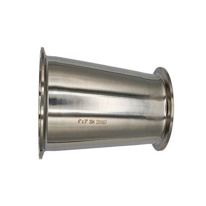 4" X 3" Tri Clamp Eccentric Reducer - Tri Clover Sanitary Stainless Steel Fitting