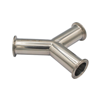 1.5" Tri Clamp Wye (Y-fitting)- Sanitary Stainless Steel