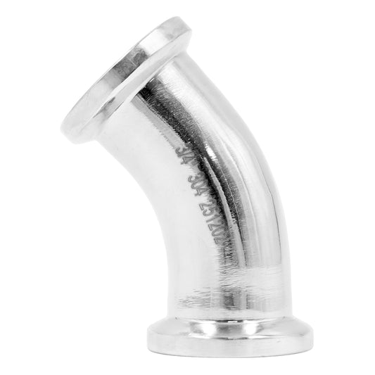 Stainless Steel 3/4" Tri-Clover 45° Elbow