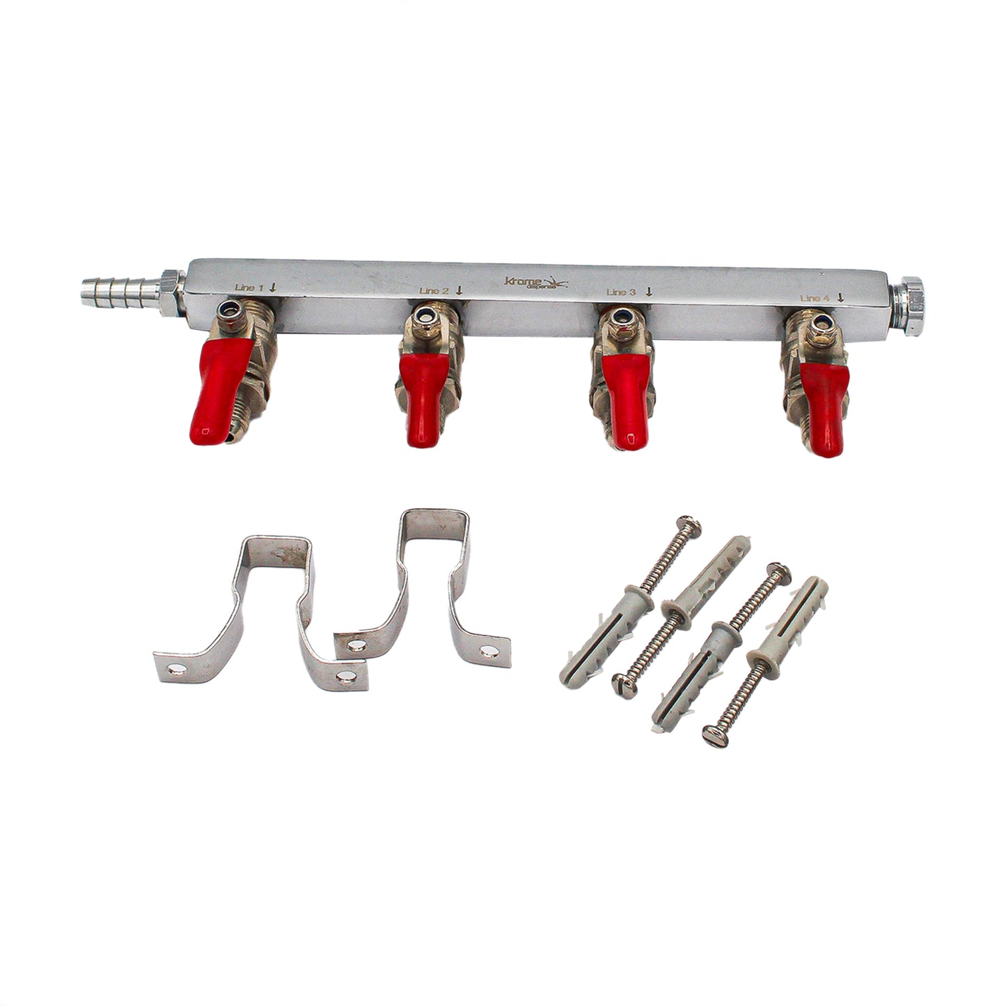 CO2 Gas Distributor - 4 Way (1/4" MFL & 3/8" Barb | Manifold) -  Canuck Homebrew Supply, Canada