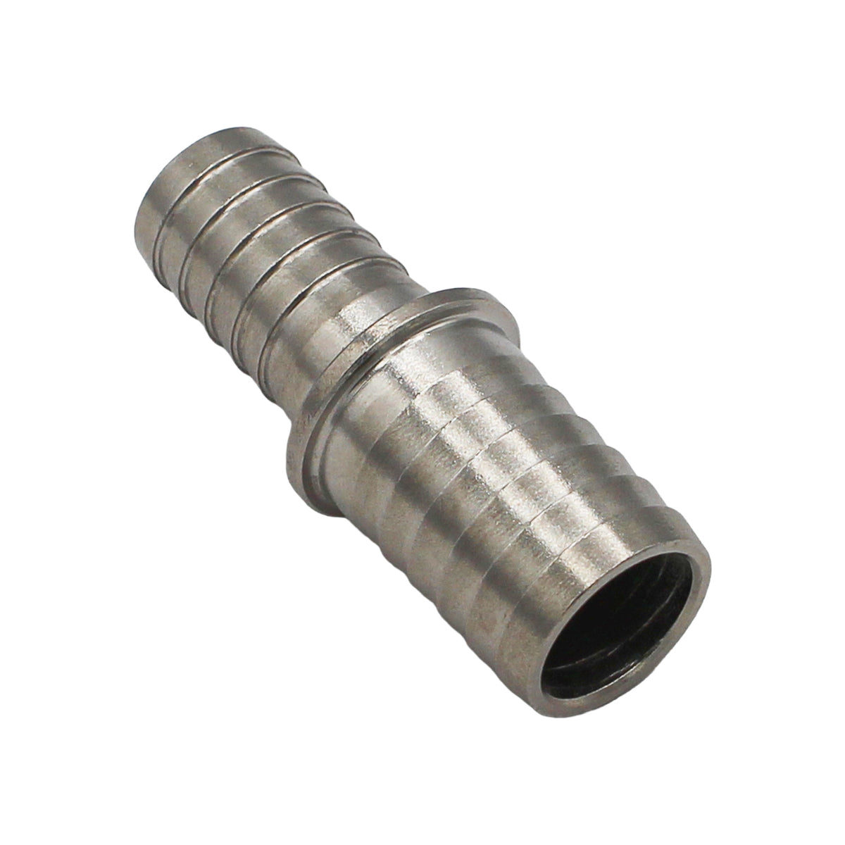 Stainless Steel Barbed Hose Splicer - 7/16" X 1/2"