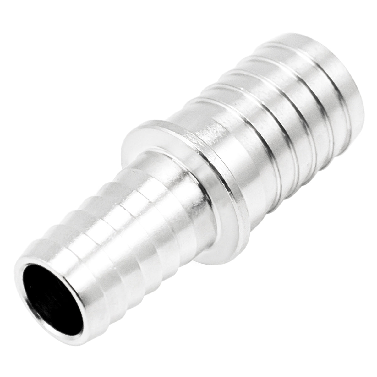 Stainless Steel Barbed Hose Splicer - 7/16" X 1/2"