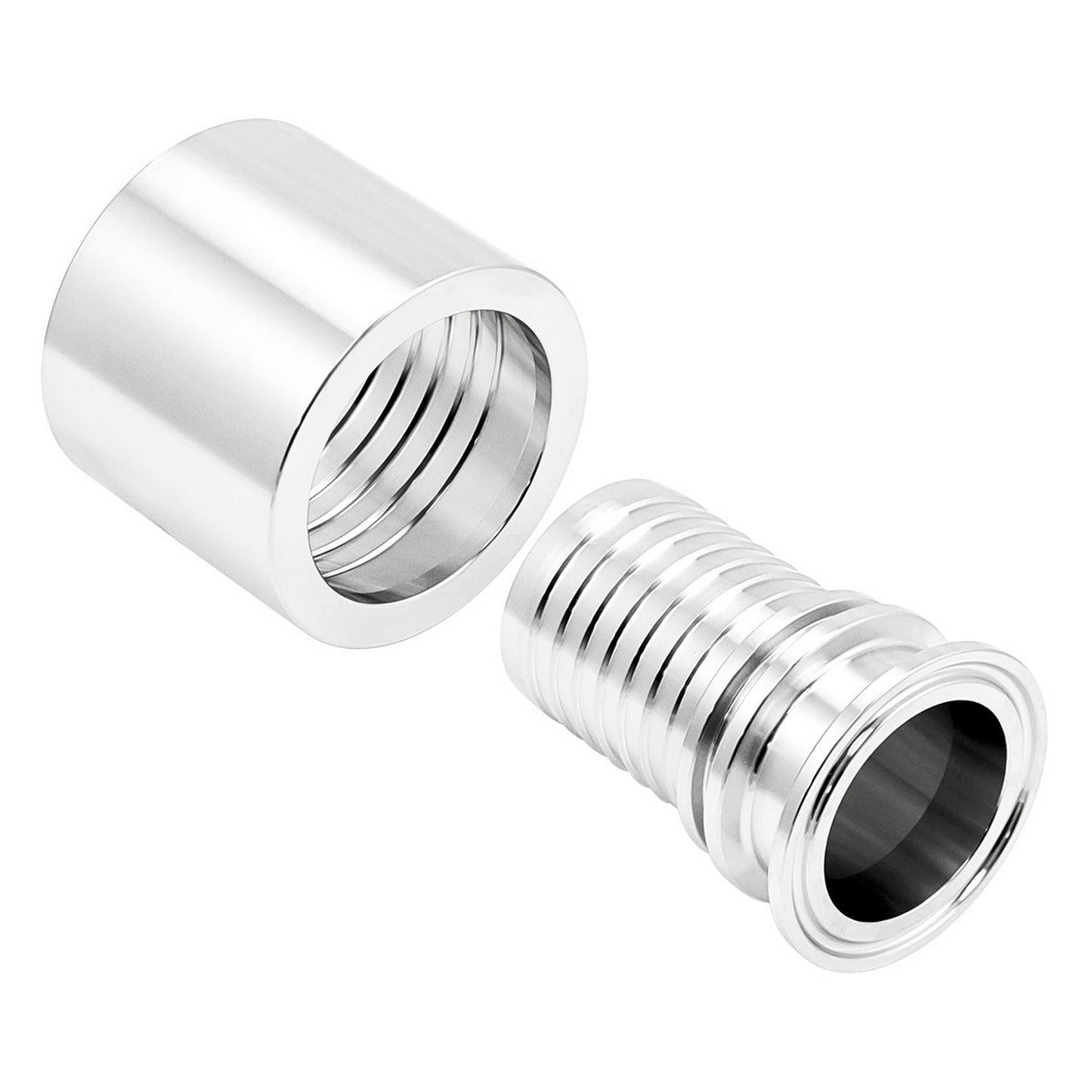 1.5" Tri Clamp X 1 1/2" OD Barbed Swage Crimp Collar - Tri Clover Sanitary Stainless Steel Fitting