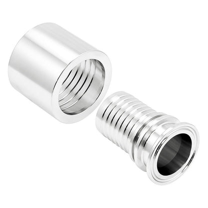 1.5" Tri Clamp X 1 1/2" OD Barbed Swage Crimp Collar - Tri Clover Sanitary Stainless Steel Fitting