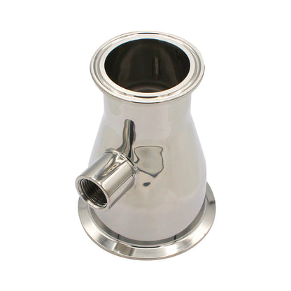 3" X 2" Tri Clamp Concentric Reducer With Thermometer - Tri Clover Sanitary Stainless Steel Fitting