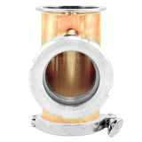 Copper Tri-Clover Sight Glass Union Tee Kit - 3" TC
