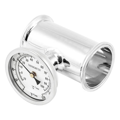 2" Tri Clamp Extension Tube with Thermometer (2 3/4") - Tri Clover Sanitary Stainless Steel