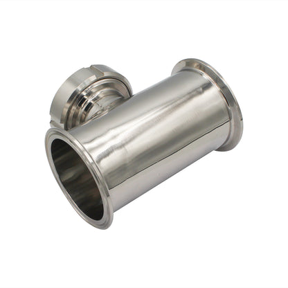 3" Tri Clamp Sight Glass Union Tee (Flute Section) - Tri Clover Sanitary Stainless Steel
