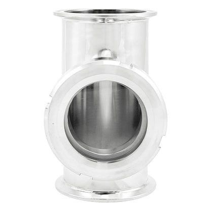 3" Tri Clamp Sight Glass Union Tee (Flute Section) - Tri Clover Sanitary Stainless Steel