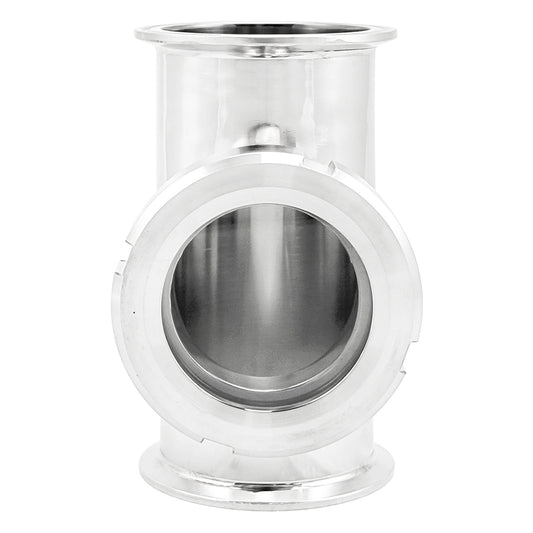 3" Tri Clamp Sight Glass Union Tee (Flute Section) - Tri Clover Sanitary Stainless Steel