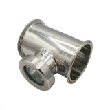 Stainless Steel Tri-Clover Sight Glass Union Tee - 4" TC