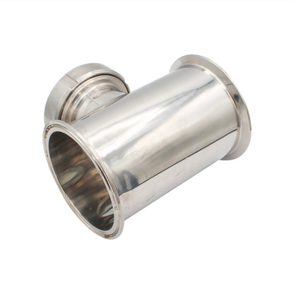4" Tri Clamp Sight Glass Union Tee (Flute Section) - Tri Clover Sanitary Stainless Steel