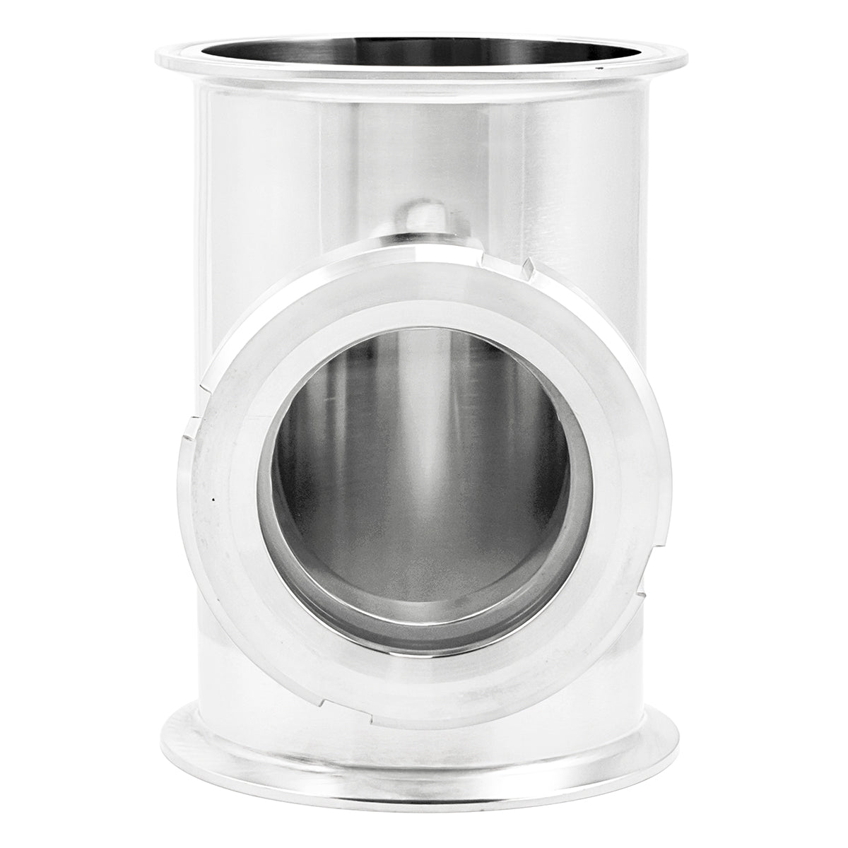 4" Tri Clamp Sight Glass Union Tee (Flute Section) - Tri Clover Sanitary Stainless Steel