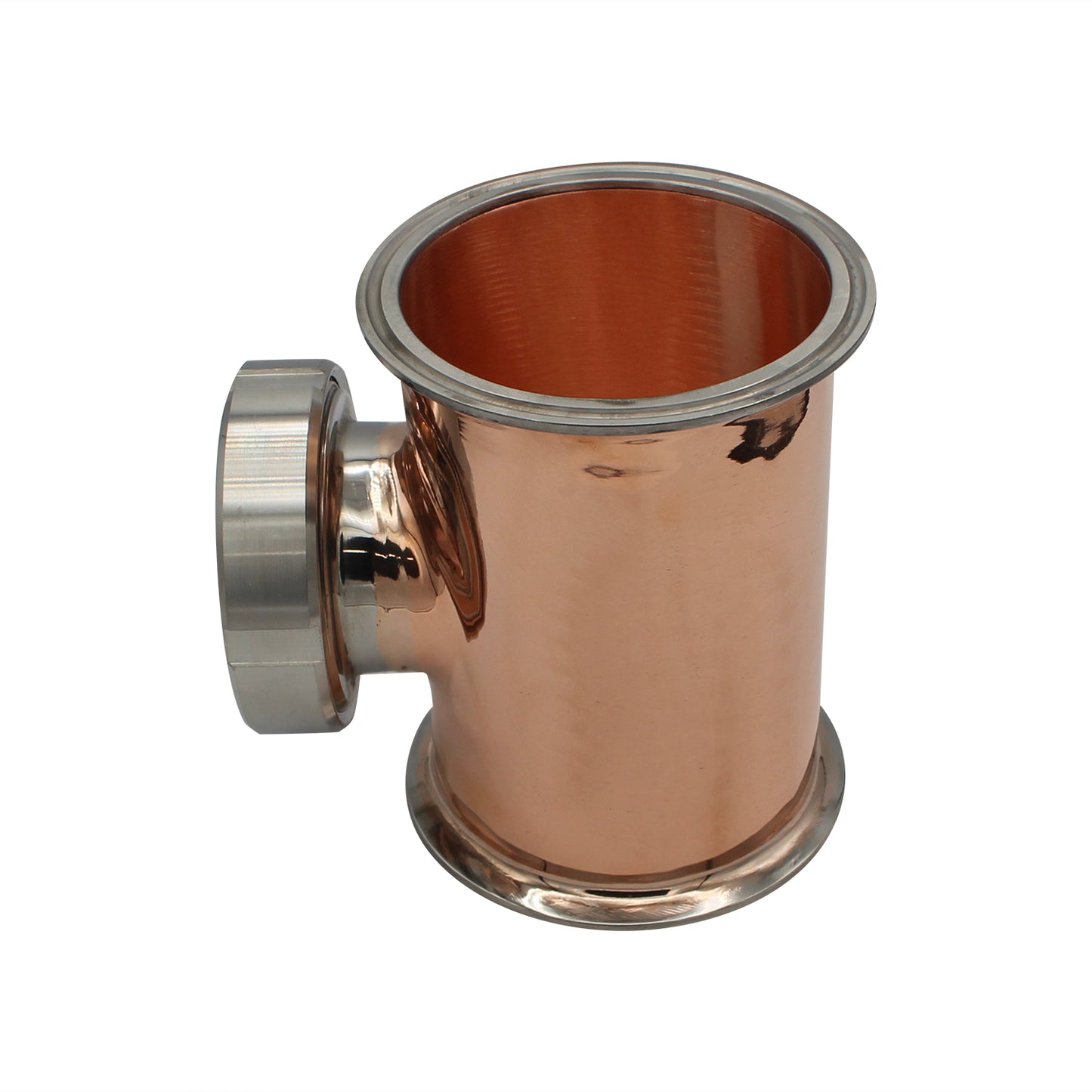 4" Tri Clamp Sight Glass Union Tee (Flute Section) Kit - Copper, Tri Clover