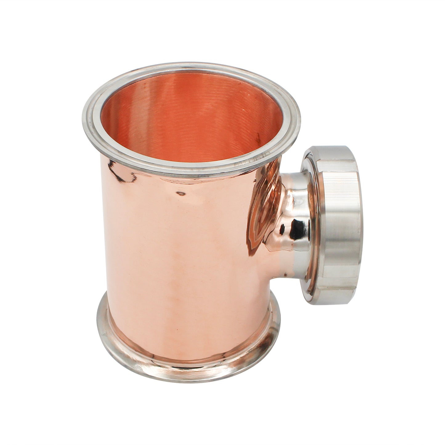 4" Tri Clamp Sight Glass Union Tee (Flute Section) Kit - Copper, Tri Clover