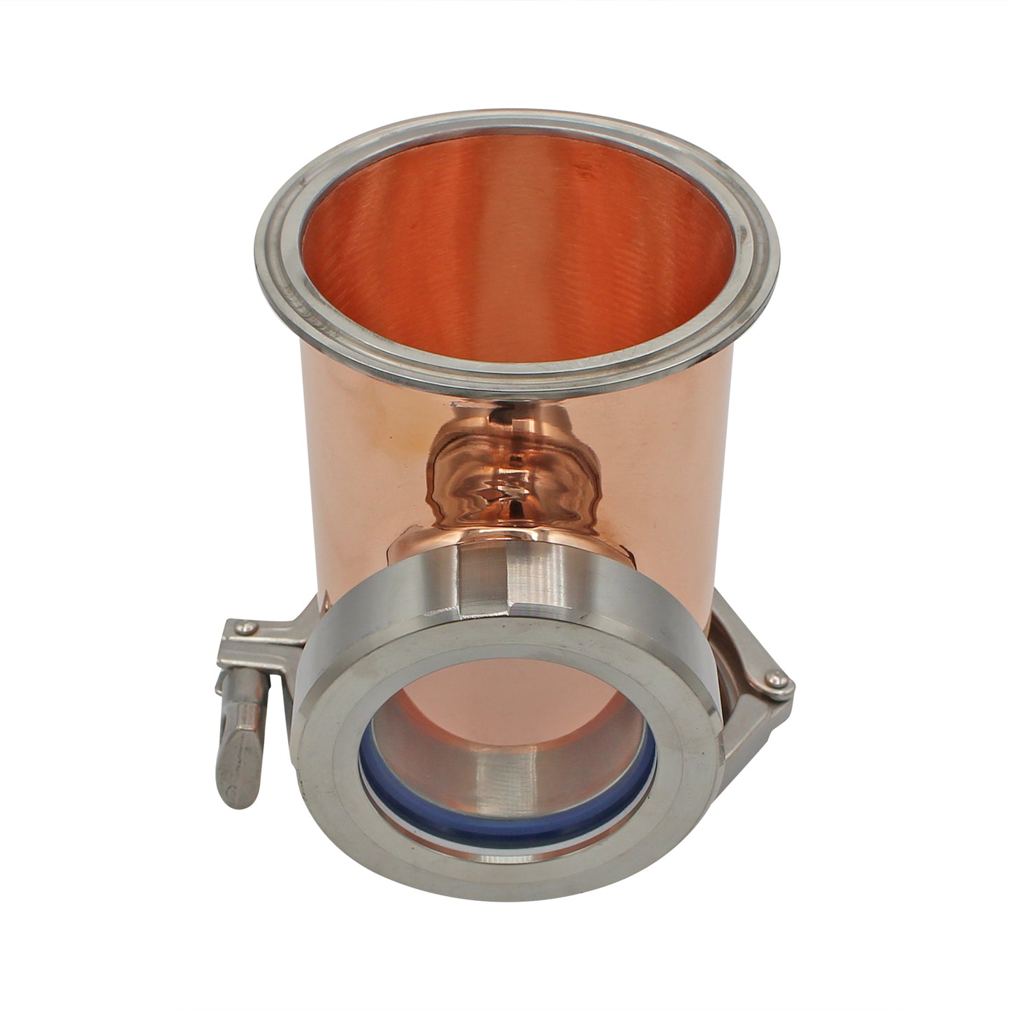 4" Tri Clamp Sight Glass Union Tee (Flute Section) Kit - Copper, Tri Clover