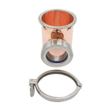 Copper Tri-Clover Sight Glass Union Tee Kit - 4" TC