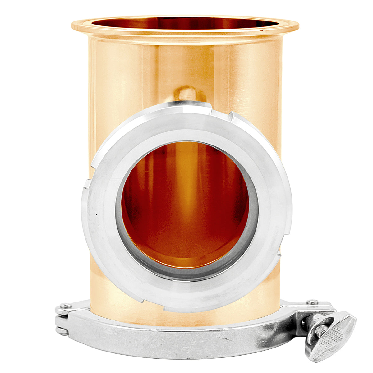 4" Tri Clamp Sight Glass Union Tee (Flute Section) Kit - Copper, Tri Clover