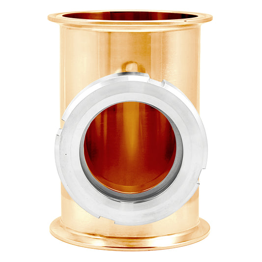 4" Tri Clamp Sight Glass Union Tee (Flute Section) - Copper, Tri Clover