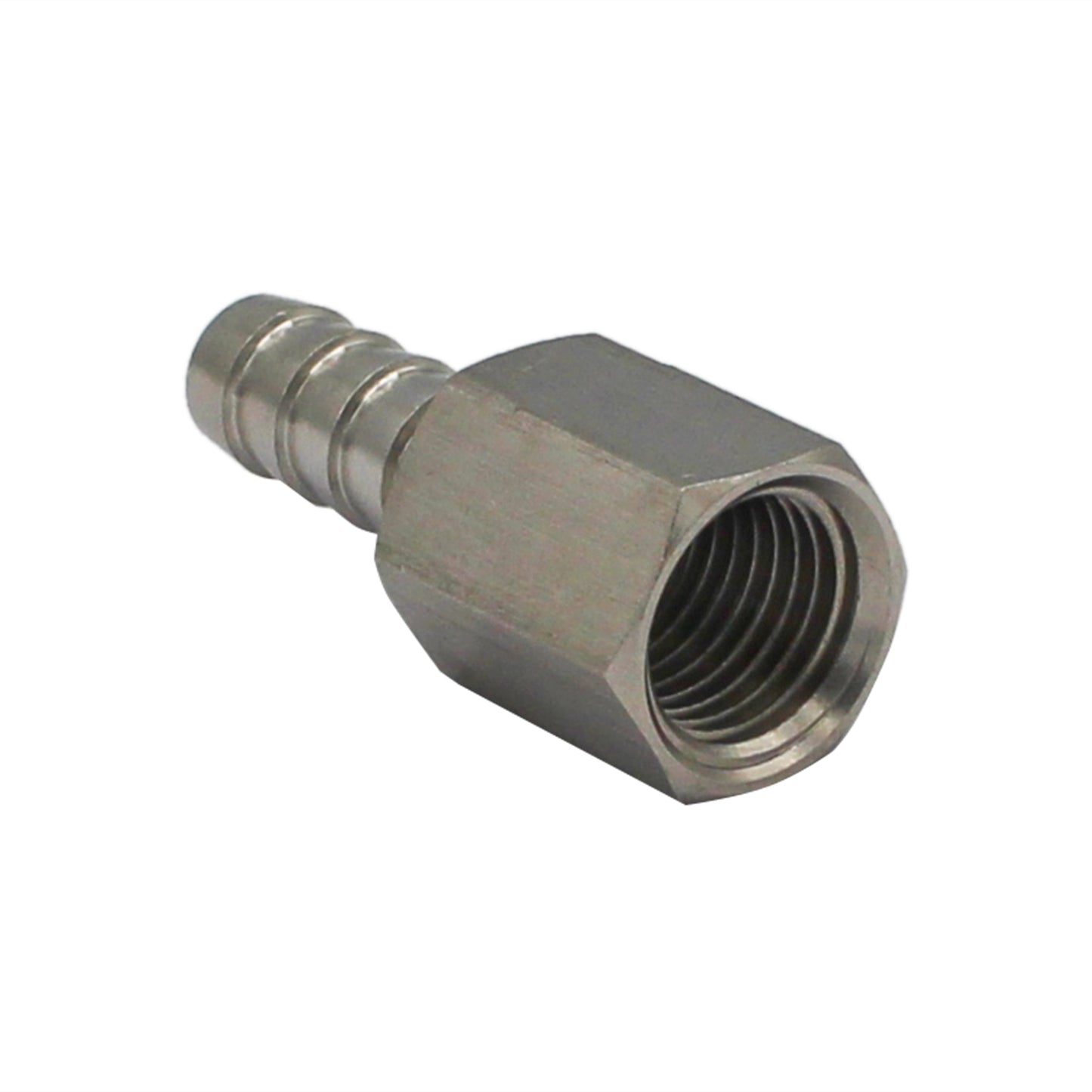 Stainless Steel Fitting - 1/4" Female NPT X 5/16" OD Barb