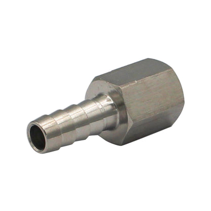 Stainless Steel Fitting - 1/4" Female NPT X 5/16" OD Barb