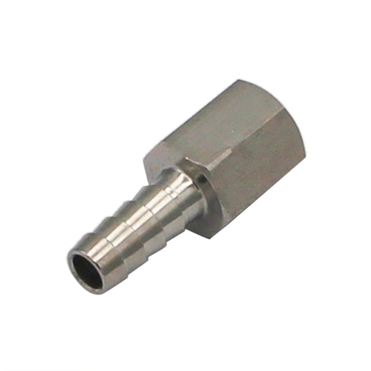 Stainless Steel Fitting - 1/4" Female NPT X 5/16" OD Barb