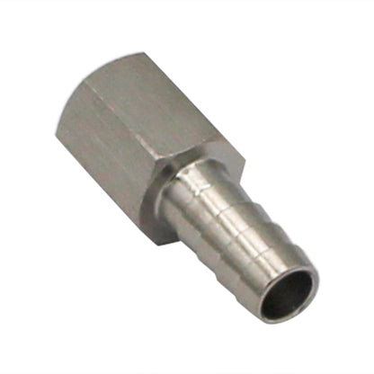 Stainless Steel Fitting - 1/4" Female NPT X 3/8" OD Barb