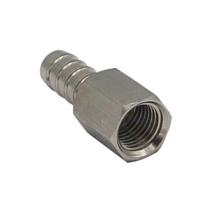 Stainless Steel Fitting - 1/4" Female NPT X 3/8" OD Barb