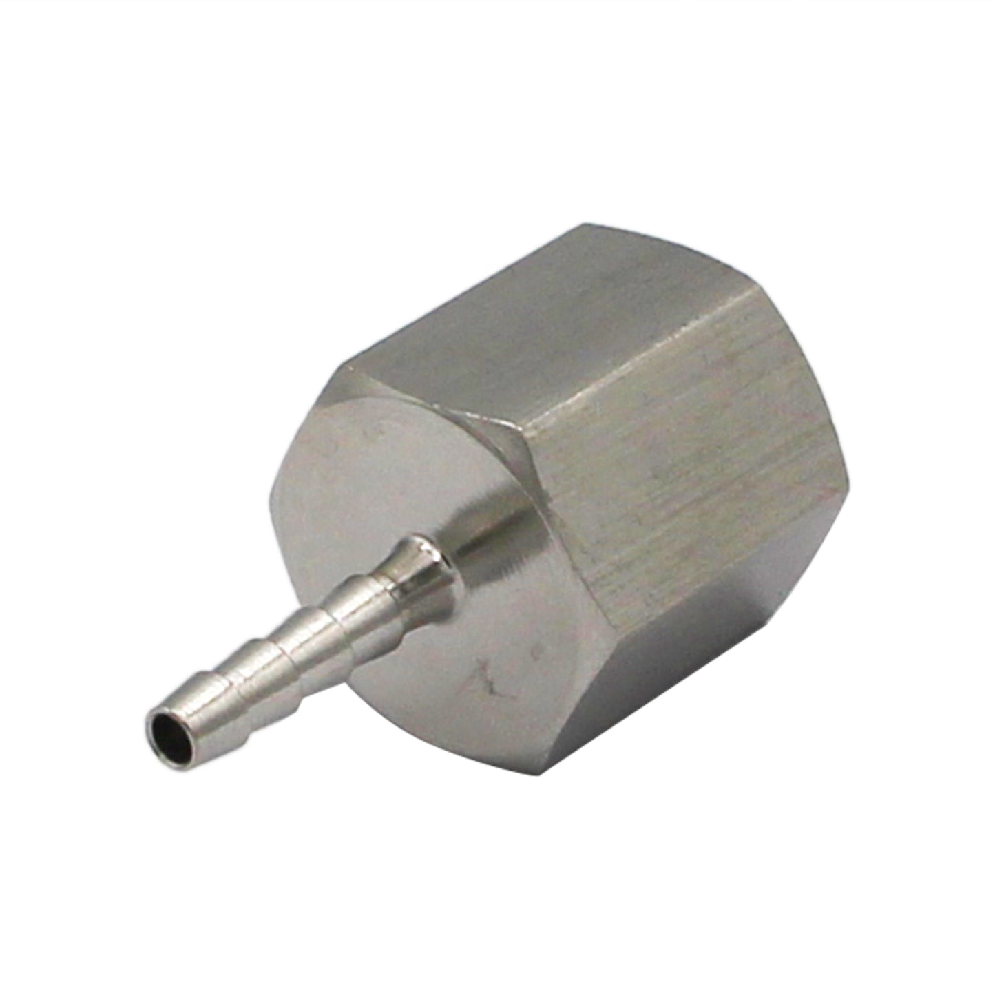 Stainless Steel Fitting - 3/8" Female NPT X 1/8" OD Barb