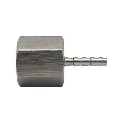 Stainless Steel Fitting - 3/8" Female NPT X 1/8" OD Barb
