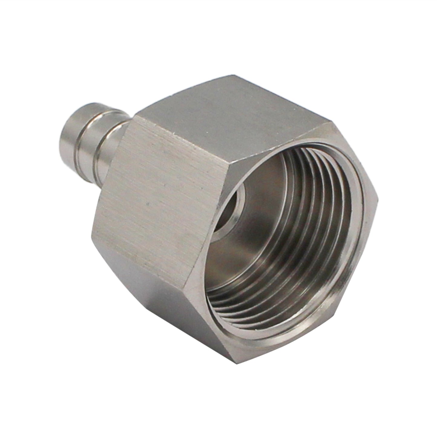 Stainless Steel Fitting - 1" Female NPT X 1/2" OD Barb