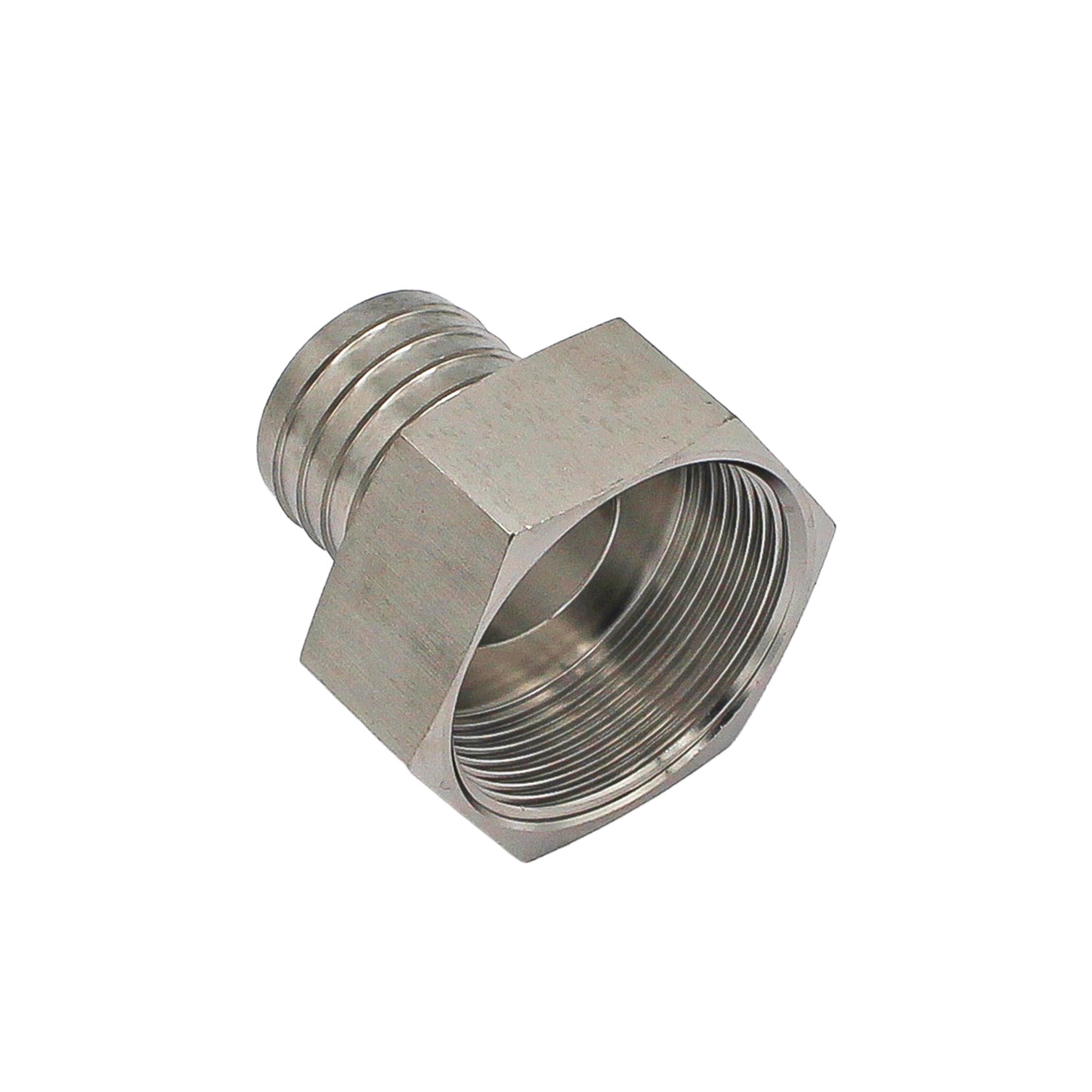 Stainless Steel Fitting - 1 1/2" Female NPT X 1 1/4" OD Barb
