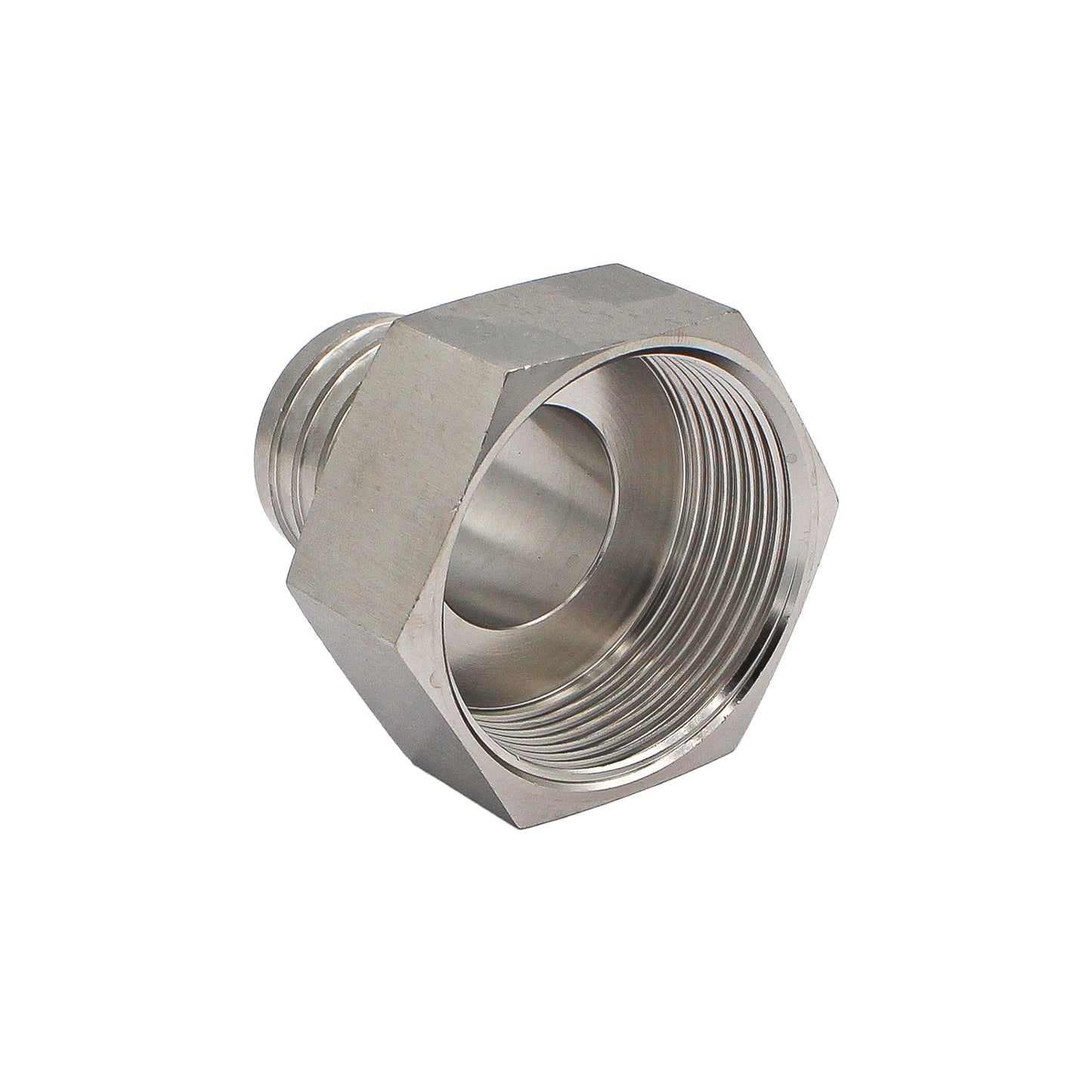 Stainless Steel Fitting - 1 1/2" Female NPT X 1 1/4" OD Barb