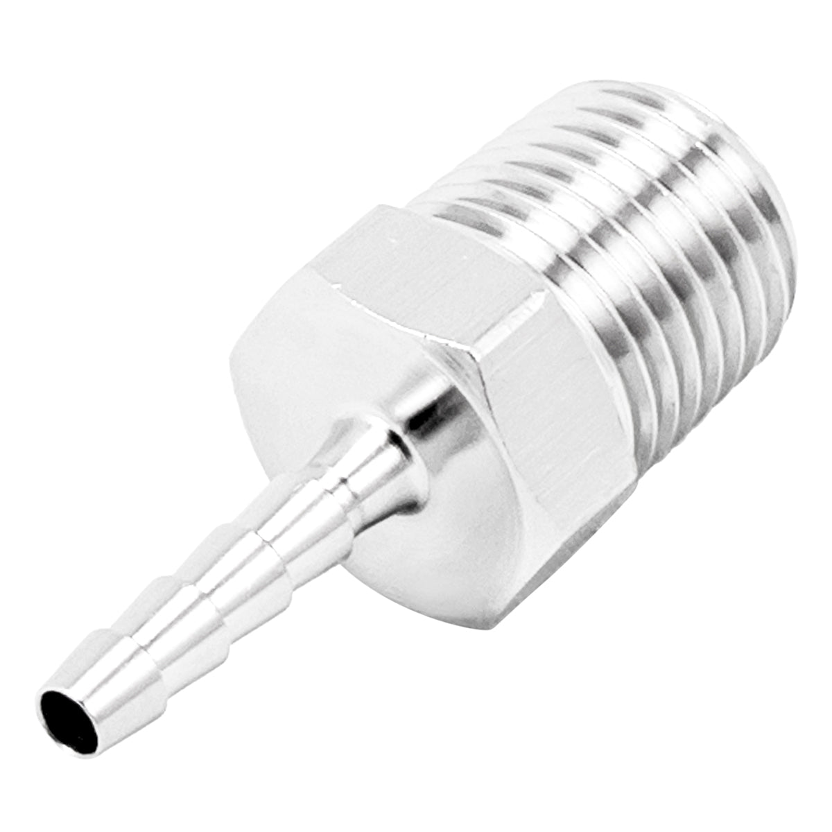 Stainless Steel Fitting - 1/4" Male NPT X 1/8" OD Barb